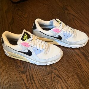 Nike Air Max Sneakers in White, Pink, and Blue